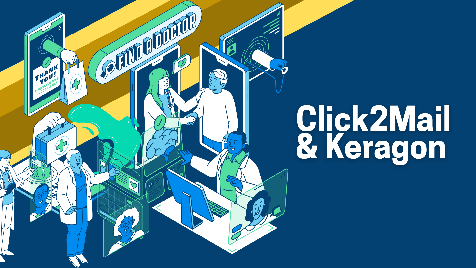 Blue and green image representing tech and medicine.